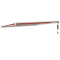 Acheter vidaXL Auvent rétractable orange et marron 4,5x3 m tissu et aluminium