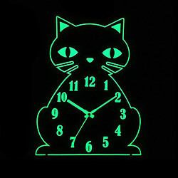 Acheter Horloge Murale Lumineuse En Bois de Chat Silencieux de Couleur Noyer, à Piles, Chiffres et Mains Brillent dans La Nuit, école de Salle de Classe de