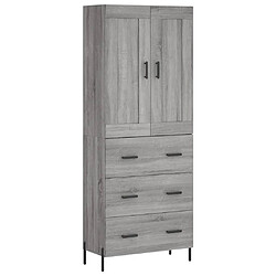 vidaXL Buffet haut Sonoma gris 69,5x34x180 cm Bois d'ingénierie