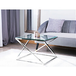 Beliani Table basse Verre Argenté BEVERLY