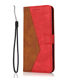 Etui en PU + TPU fermeture magnétique avec support et cordon marron/rouge pour votre Samsung Galaxy A32 4G