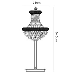 Avis Luminaire Center Lampe de Table Alexetra 5 Ampoules chrome poli/cristal