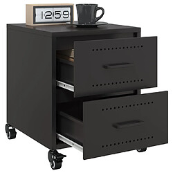 Avis vidaXL Tables de chevet 2 pcs noir 36x39x43,5 cm acier