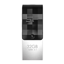 Silicon-Power Clé USB Silicon Power Mobile C31 USB 3.1 USB-C OTG 32 GB Noir Noir/Argenté (1 Unité)