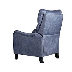 Pegane Fauteuil relax manuel en microfibre couleur Bleu - Longueur 76 x Profondeur 90 x Hauteur 108 cm pas cher