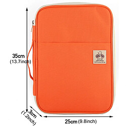 Acheter Wewoo Fournitures de bureau Multi-purpose Zipper Orange Document Folder A4 sac de rangement