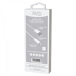 Jaym Câble USB vers Lightning 2.4A - 1,5 mètres - Collection POP - Blanc pas cher