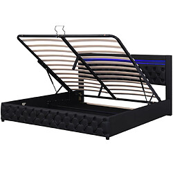 ComfortXL Lit Double Avec Rangement Et Éclairage LED, 180 X 200 Cm, Style Classique, Noir