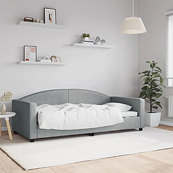 vidaXL Lit de repos sans matelas gris clair 90x190 cm tissu