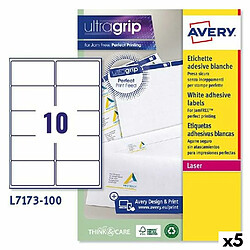 Etiquettes pour Imprimante Avery L7173 99,1 x 57 mm Blanc 100 Volets (5 Unités)