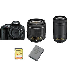 NIKON D5300 TWIN KIT AF-P 18-55MM F3.5-5.6G VR AF-P 70-300MM F4.5-6.3 ED VR DX (20062) + 64GB SD card + NIKON EN-EL14A Battery