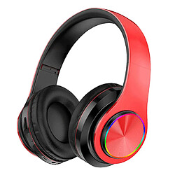 Avis Casque Sport Bluetooth Sans Fil Casque Rechargeable FM TF Rouge + Noir