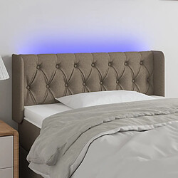 vidaXL Tête de lit à LED Taupe 103x16x78/88 cm Tissu