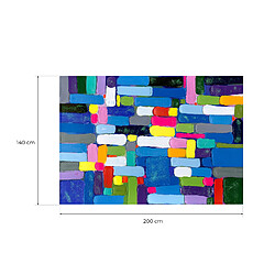 Tableau Peinture Abstraite Kuatéh 200x140 cm Coups de Pinceau Horizontaux Huile sur Toile en Argent