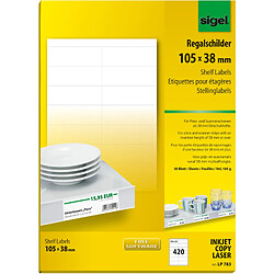 sigel Etiquette pour étagère, 105 x 38 mm, blanc, 170 g/m2 ()