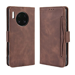 Wewoo Housse Coque Étui en cuir à Motif peau de veau de style portefeuille pour Huawei Mate 30avec fente carte séparée marron