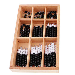 Jeu Educatif Montessori Perles Noires et Blanches Cofffret Kit Jouet de Calcul Matériel Mathématiques Cadeau Enfants