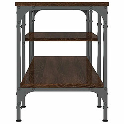 Maison Chic Meuble TV scandinave - Banc TV pour salon chêne marron 121x35x45 cm bois d'ingénierie et fer -MN19105 pas cher