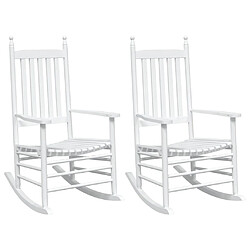 Maison Chic Lot de 2 Chaises à bascule sièges incurvés blanc sapin massif -GKD66886