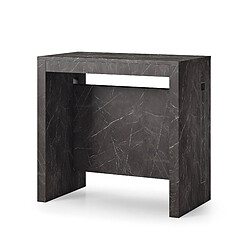 Alter Table de salle Ã manger extensible, console extensible, table moderne avec rallonges, 100% Made in Italy, cm 80x44 / 186h76, couleur marbre noir