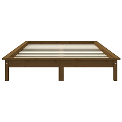 Acheter vidaXL Cadre de lit sans matelas marron miel 140x190 cm bois massif