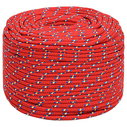 vidaXL Corde de bateau Rouge 10 mm 100 m Polypropylène