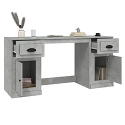 Maison Chic Bureau avec armoire de rangement,Table de travail,Table d'étude gris béton bois d'ingénierie -GKD64582 pas cher