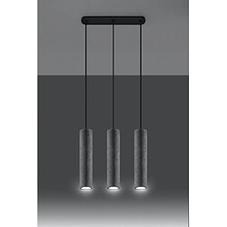 Avis Luminaire Center Suspension Luvo Béton Gris 3 ampoules 90cm