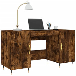 Avis Maison Chic Bureau,Table de travail,bureau de travail pour chambre chêne fumé 140x50x75 cm bois d'ingénierie -GKD49477