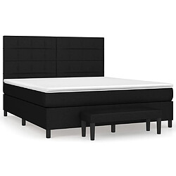 vidaXL Sommier à lattes de lit avec matelas Noir 180x200 cm Tissu