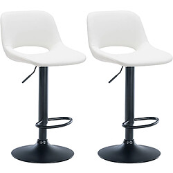 Non Lot de 2 tabourets de bar Camden simili cuir noir pas cher