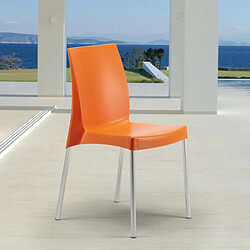 20 Chaises Grand Soleil Boulevard plastique polypropylène empilables stock, Couleur: Orange