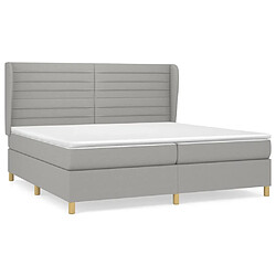 vidaXL Sommier à lattes de lit avec matelas Gris clair 200x200cm Tissu