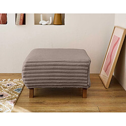 Bestmobilier Cristal - pouf modulable - 65 cm - en fausse fourrure côtelée