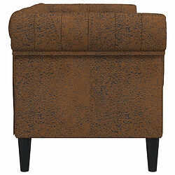 Acheter vidaXL Canapé Chesterfield 2 places marron tissu