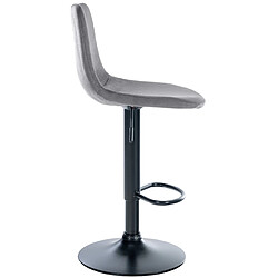 Decoshop26 Tabouret de bar x1 repose-pieds en métal noir confortable en forme d'arc assise en velours gris foncé 10_0004783