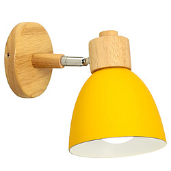 Stoex Applique Murale Nordique en Bois, Applique Murale Moderne Lampe Murale Rétro Vintage Pour Intérieur Chambre Café Bar Salon Jaune