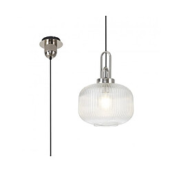 Luminaire Center Suspension design 1 ampoule Nickel poli