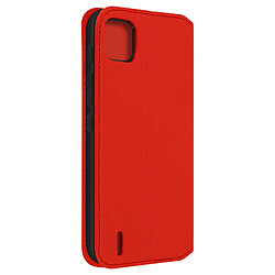 Avizar Housse Folio Wiko Y62 et Y62 Plus Portefeuille Fonction Support Vidéo rouge