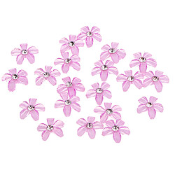 20 fleurs flatback bouton embellissements strass pour mariage violet