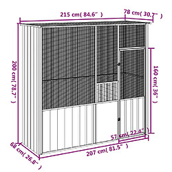 vidaXL Cage à oiseaux anthracite 215x78x200 cm acier galvanisé pas cher