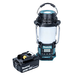 Makita DMR056T1 Radio de chantier sans fil FM/DAB+ IP65 360° 18V avec lanterne + 1x Batterie 5,0Ah - sans chargeur