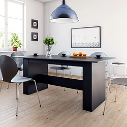 vidaXL Table à manger Noir 180x90x76 cm Bois d’ingénierie