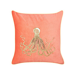 Beliani Coussin LAMINARIA Coton 45 x 45 cm Corail