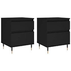 Maison Chic Lot de 2 Tables de chevet - Tables de Nuit noir 40x35x50 cm bois d’ingénierie