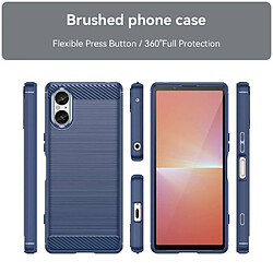 Htdmobiles Coque pour Sony Xperia 5 V - housse etui silicone gel carbone + verre trempe - BLEU FONCE