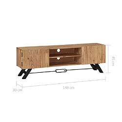 vidaXL Meuble TV 140x30x45 cm Bois d'acacia massif pas cher