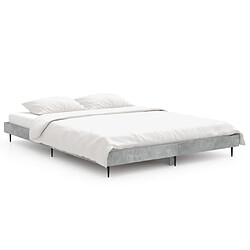 Maison Chic Lit adulte - Lit simple Cadre de lit,Structure du lit Contemporain gris béton 140x190 cm bois d'ingénierie -MN78504