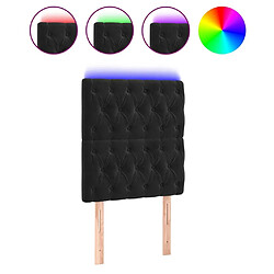 Maison Chic Tête de lit scandinave à LED,meuble de chambre Noir 80x7x118/128 cm Velours -MN54983