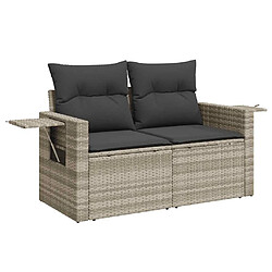 Acheter vidaXL Salon de jardin avec coussins 10 pcs gris clair résine tressée